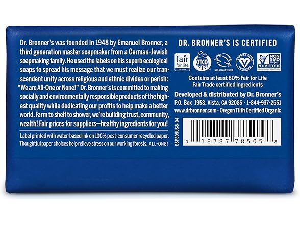 Dr Bronner's Peppermint Bar 5oz 3pk