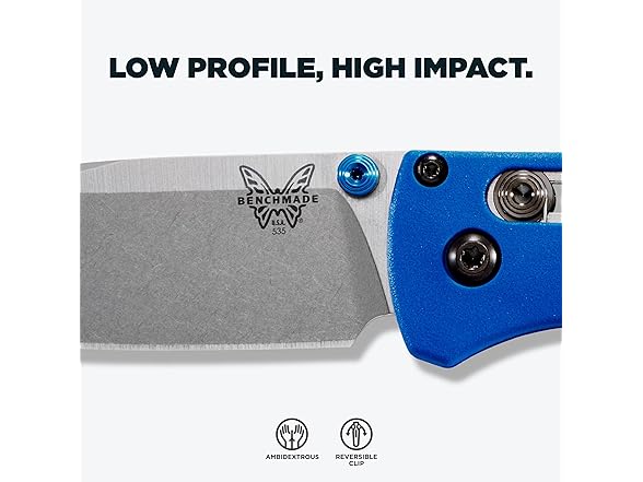 Benchmade Bugout Knife - Blue Grivory - Satin Finish