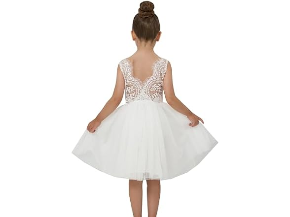 2Bunnies (9-10 Years) Girl Peony Lace Back Dress