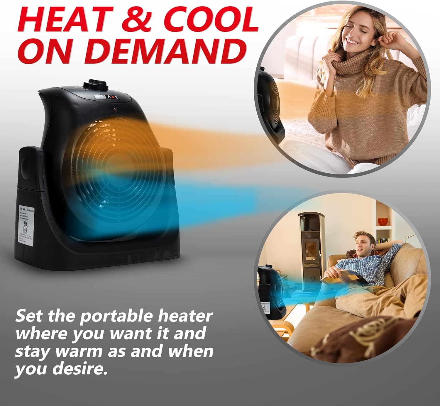 Amaze-Heater 750/1500W All Season Heater Fan - Gallery 13