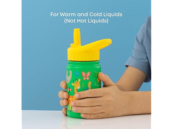 JoyJolt Kids Water Bottle Straw Lid 12oz