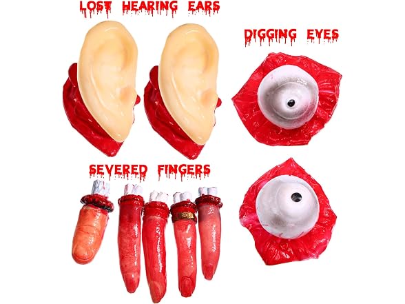 Gejoy 12 Pcs Halloween Fake Body Parts