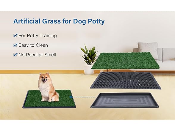 FluffyDream Dog Grass Pad with Tray, 20"x25"