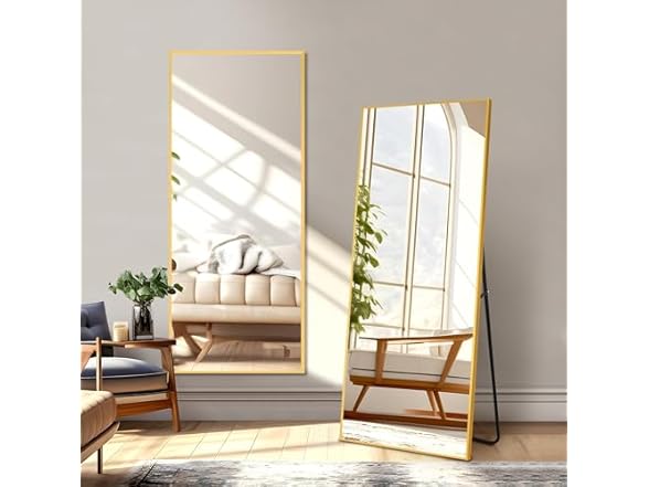 NicBex Gold Full Length Mirror, 56"x19"