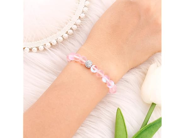 Mystic Mermaid Glass Bracelet Pink 8MM