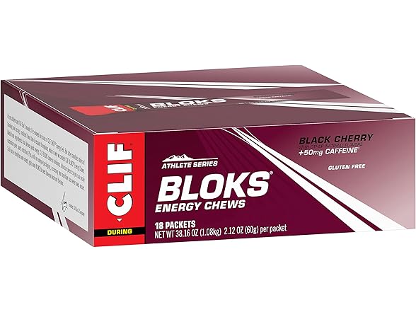 18CT CLIF BLOKS - Black Cherry Flavor with Caffeine