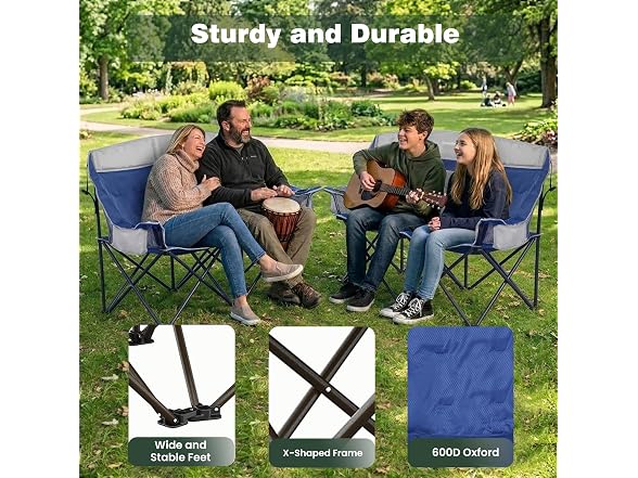 SUNNYFEEL Blue Loveseat Chair w/Cooler