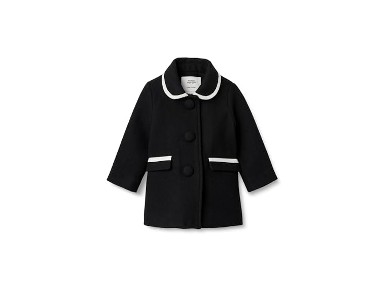 Amazon Essentials x Sofia Grainge Baby Girls' Wool Blend Dress Coat, Black, 24 Months
