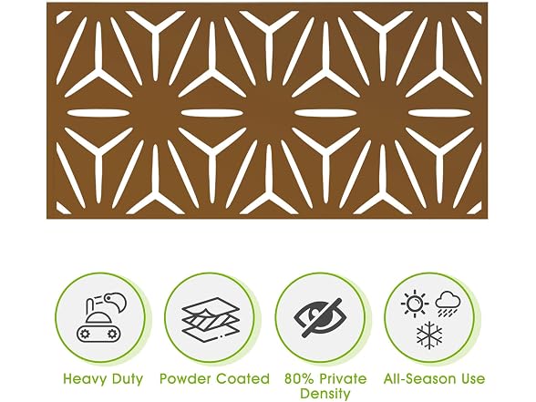 Freestanding Metal Privacy Screen 72" x 47"