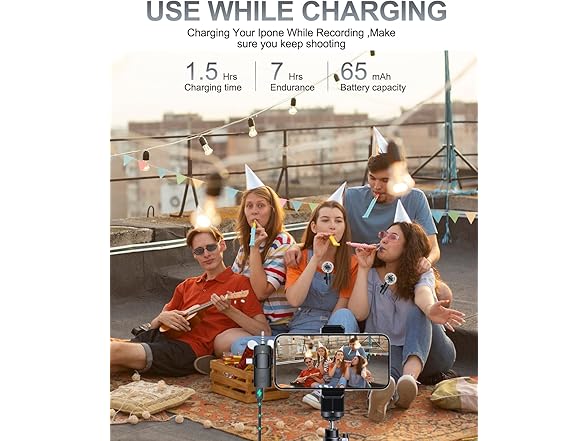 PQRQP 3 in 1 Professional Wireless Lavalier Microphone