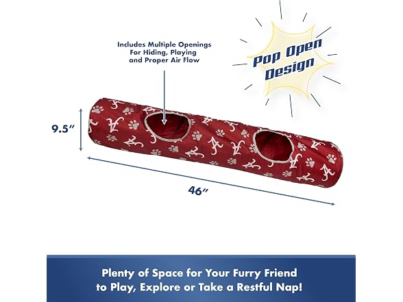 Pets First NCAA Alabama Crimson Tide Cat Tunnel