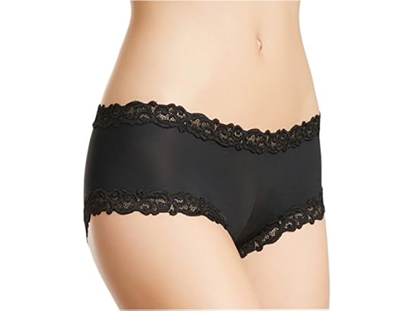 Natori Women (L) Double Lace Trim Large-Black