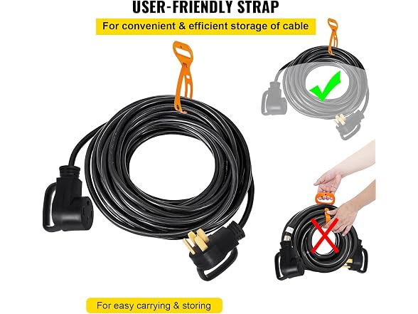 50Ft 50 Amp RV Extension Cord Durable Premium