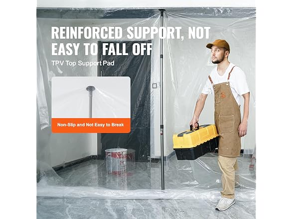 Dust Barrier Poles, Carry Bag, 10 Ft Poles with
