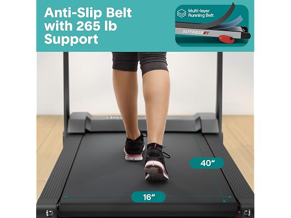 SereneLife Treadmill with Incline & Handle Bars, Black Gray