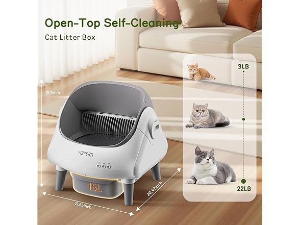 YIZFERN Self Cleaning Litter Box for Multiple Cats, Automatic (Open Box)