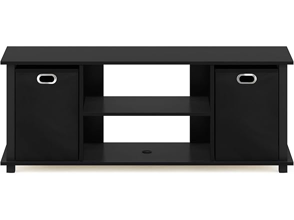 Furinno Econ Entertainment Center, Black/Black