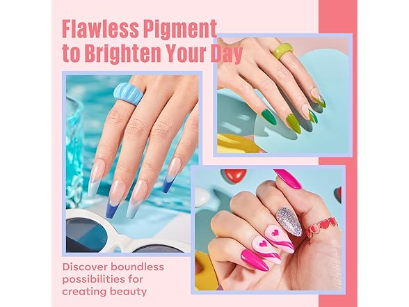 MEFA 35 Pcs Gel Nail Polish Set Seasonal Flowers