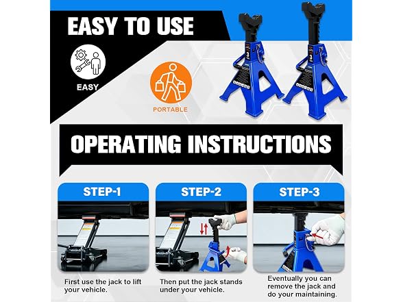 YATOINTO 3 Ton Heavy Duty Jack Stand