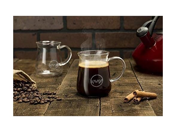 Kavako Glass Coffee Mugs 16oz Set of 2
