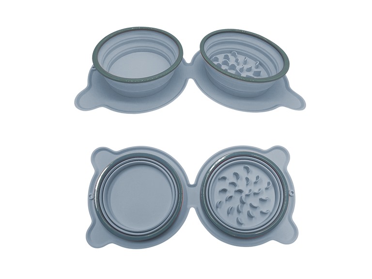 3P Experts 3PX-PETBOWL-GRY Folding Silicone Pet - Water a