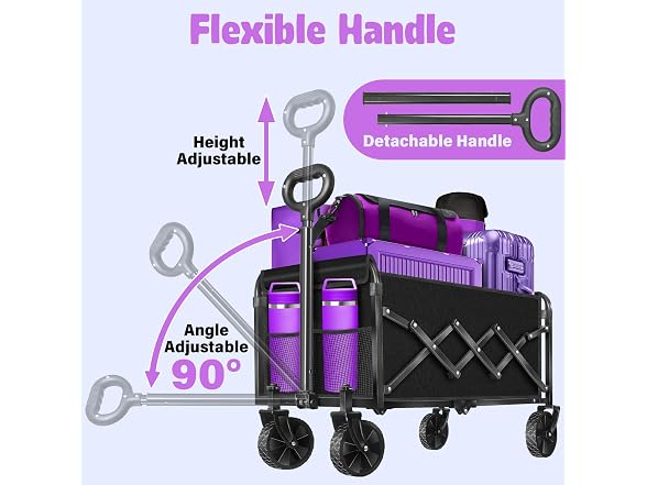 Wagon Cart Foldable,360Lbs Collapsible
