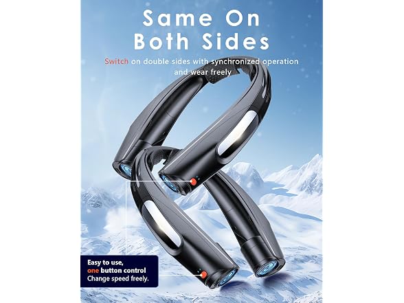 Aaoyun Q11 Rechargeable Wearable Neck Fan Black