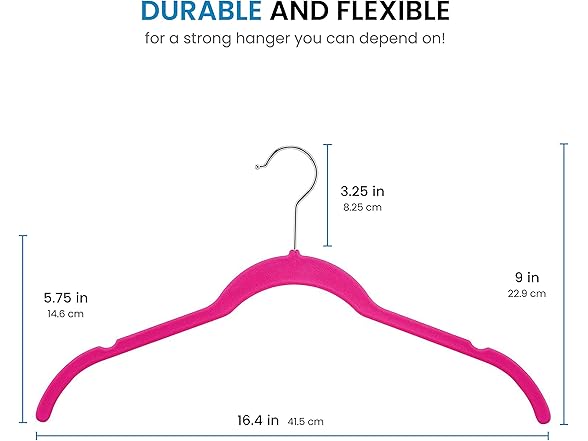 Zober Velvet Hanger 50Pk - Choose Color