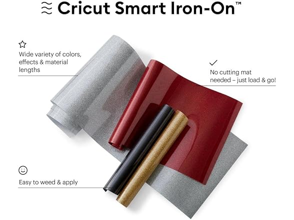 Cricut Smart Iron On - 3', Glitter Gold