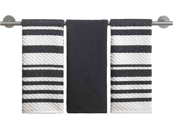 Izod - Kitchen Towels, 100% Cotton, 3Pc Grey