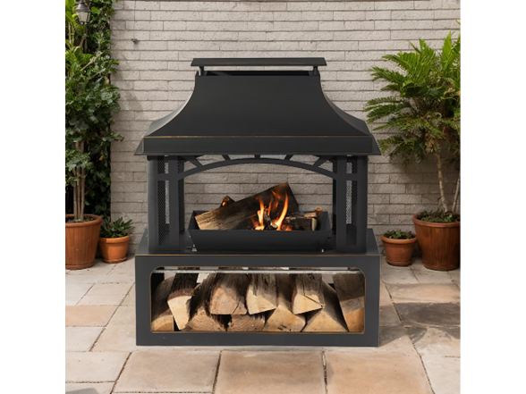 GDFStudio Thorne Steel Chimney Fireplace