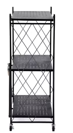 J&V Textiles Foldable 3-Tier Matte Metal Cart - Gallery 14