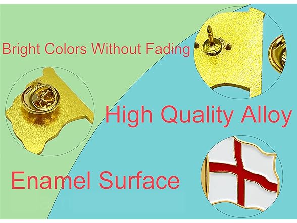 HSQCEZ 4 Pack England Flag Lapel Pin