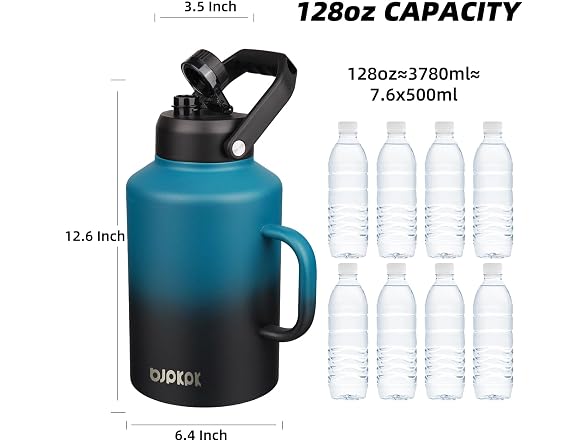 BJPKPK 128oz Stainless Steel Bottle