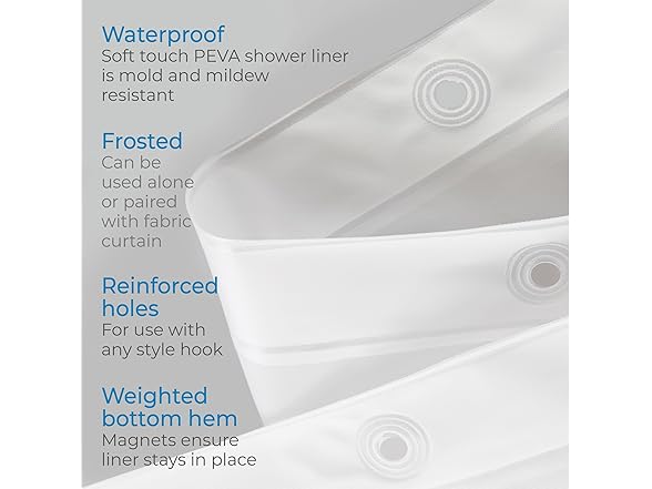 iDesign Waterproof PEVA Bathroom Shower Curtain