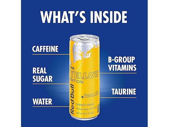 1CT Red Bull Yellow Edition Energy Drink, Tropical