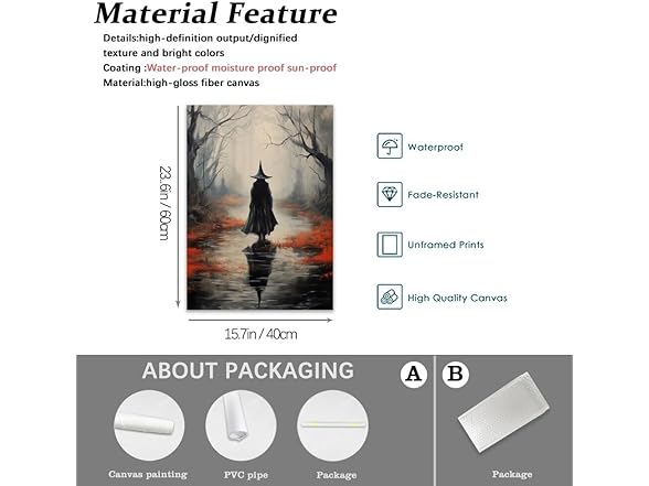 Witch in haunted forest painting