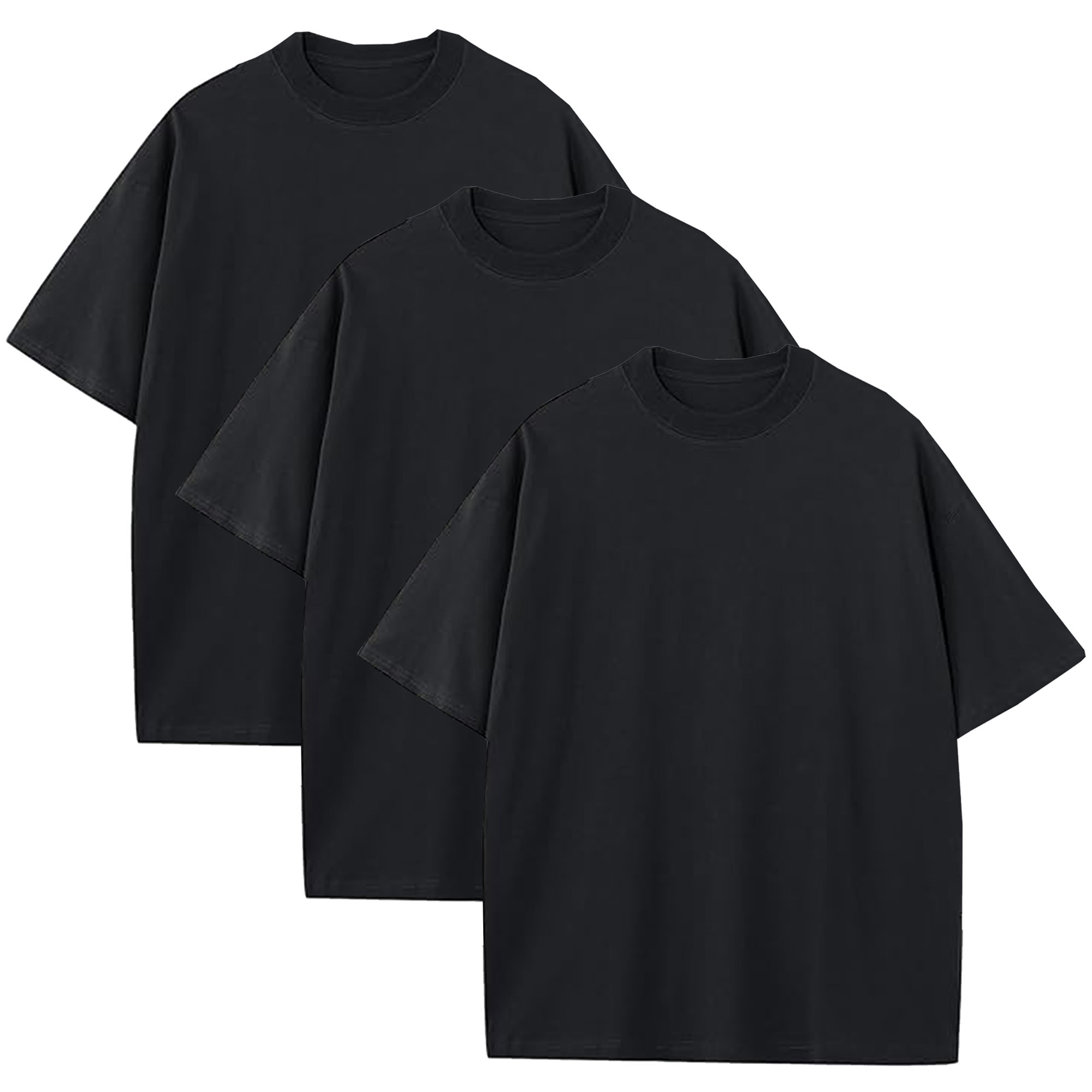 Mens Oversized Drop Shoulder Cotton Tee (1, 3, or 5Pk) - Gallery 37