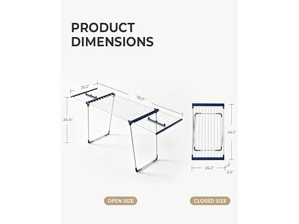 Drynatural 90FT Extendable Gullwing Drying Rack