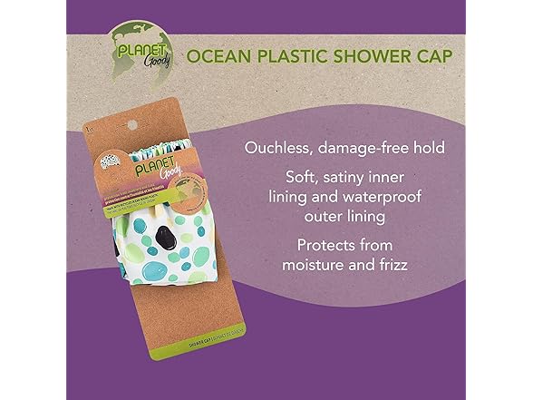 GOODY Planet Shower Cap,1 Count - Green Dots