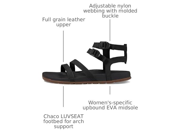 Chaco Women's Lowdown Leather Strappy High Sandals Sandal