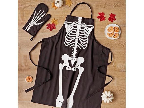 DII Happy Halloween Collection Goth Style Spooky Apron
