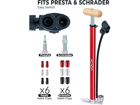 ACACIA Bike Floor Pump w/Gauge