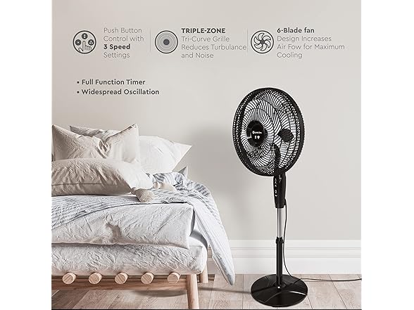Comfort Zone Smart Oscillating Stand Fan