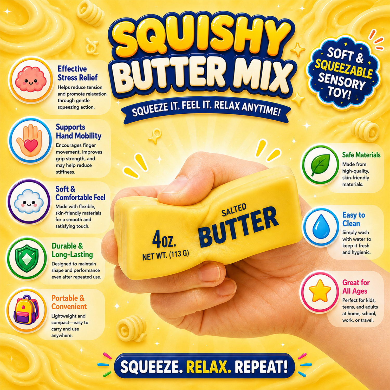 Twilight Squishy Sensory Toys Butter Mix - Gallery 16