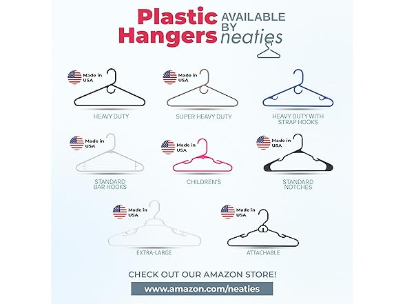 Neaties Plastic Hangers 50 Pack (60 Count)