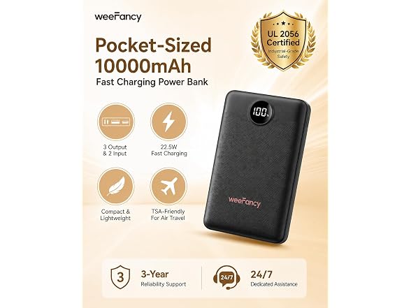 WeeFancy 10,000mAh 20W Small Portable Charger
