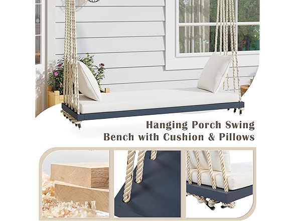 Merax Heavy Duty 400 LBS Patio Wooden Porch Swing