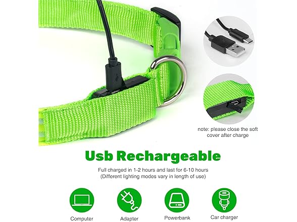 Geekman LED Dog Collar, Rechargeable