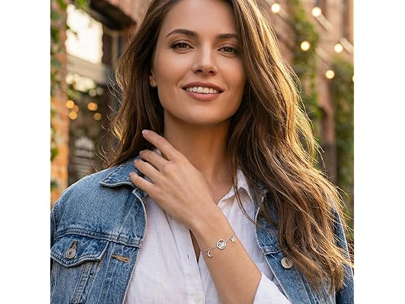 Namomi Silver Swan Bracelet Moon Stars